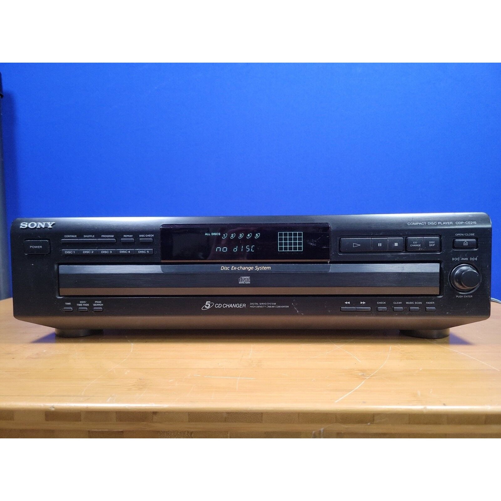 Sony CDPCE215 CD Player 5 Disc Carousel Compact Disc Changer Tested