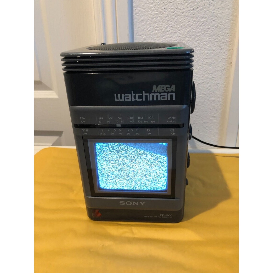Sony Mega Watchman FD500 Black & White Portable TV Fm Am Etsy