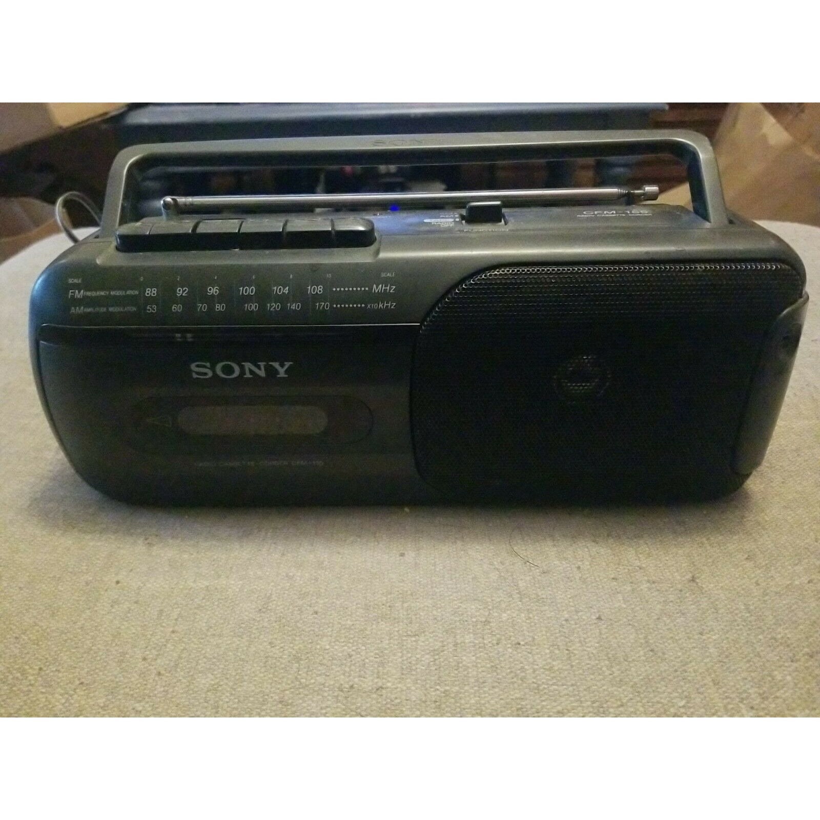 Sony CFM-155 Mini Vintage Boombox Radio AM FM Cassette Player