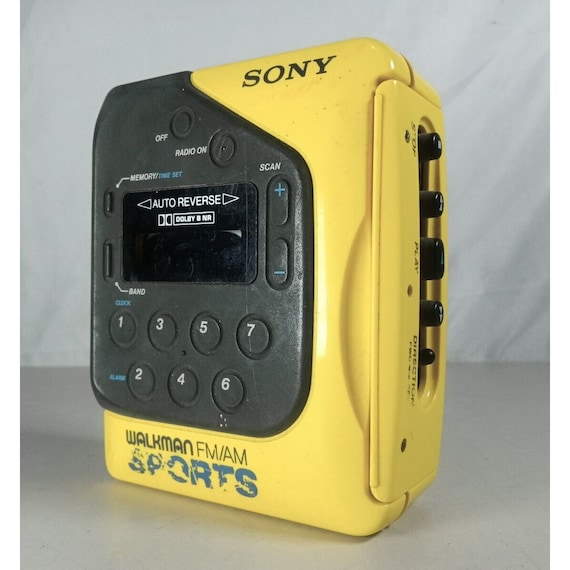 Sony Sports Walkman Radio Cassette Tape FM/AM 2 Bands Radio w/Solar Alarm  Clock Sony Walkman Model No. WM-AF58