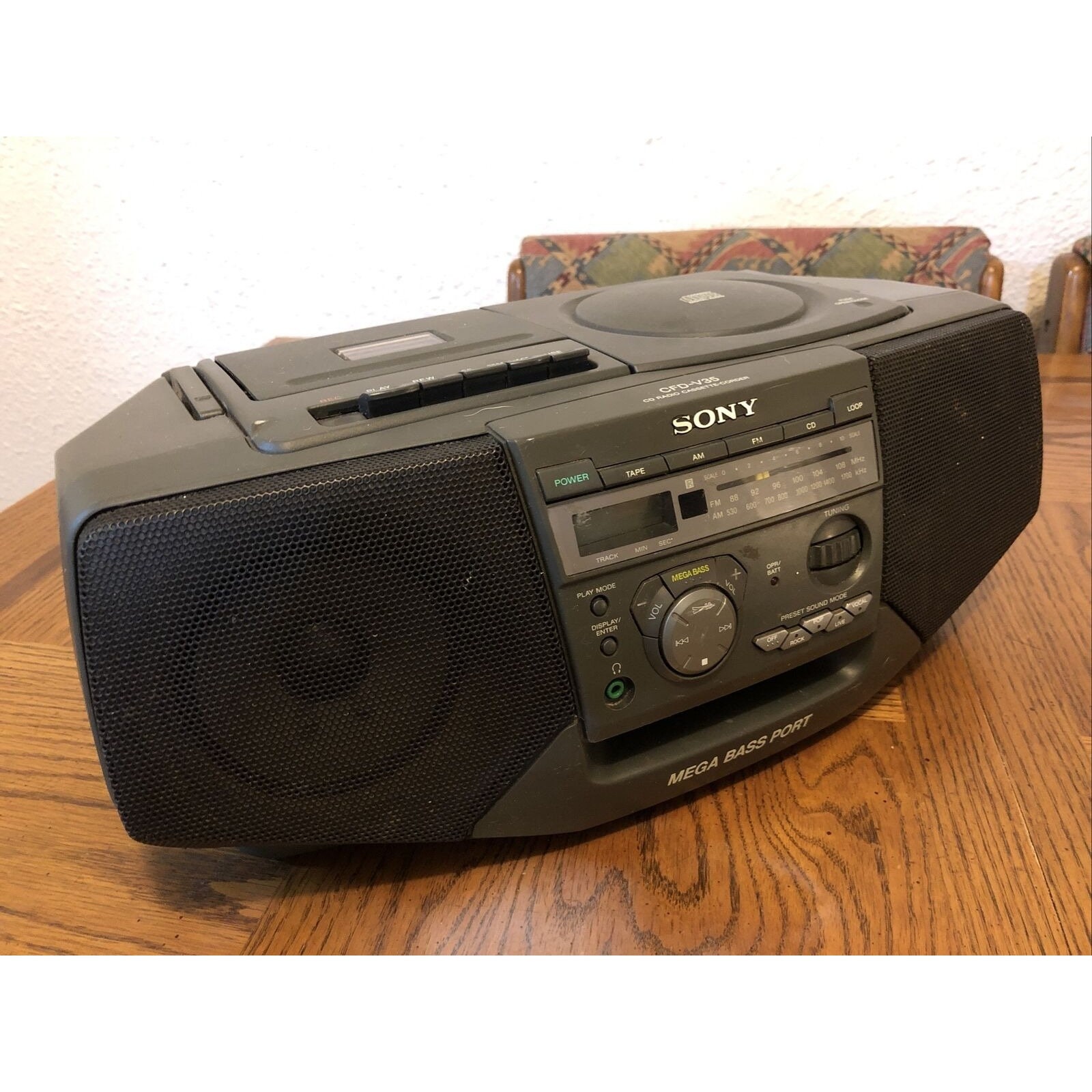 Sony Cfdv35 CD Fm, AM Radio Cassette Mega Bass Portable Boombox Etsy