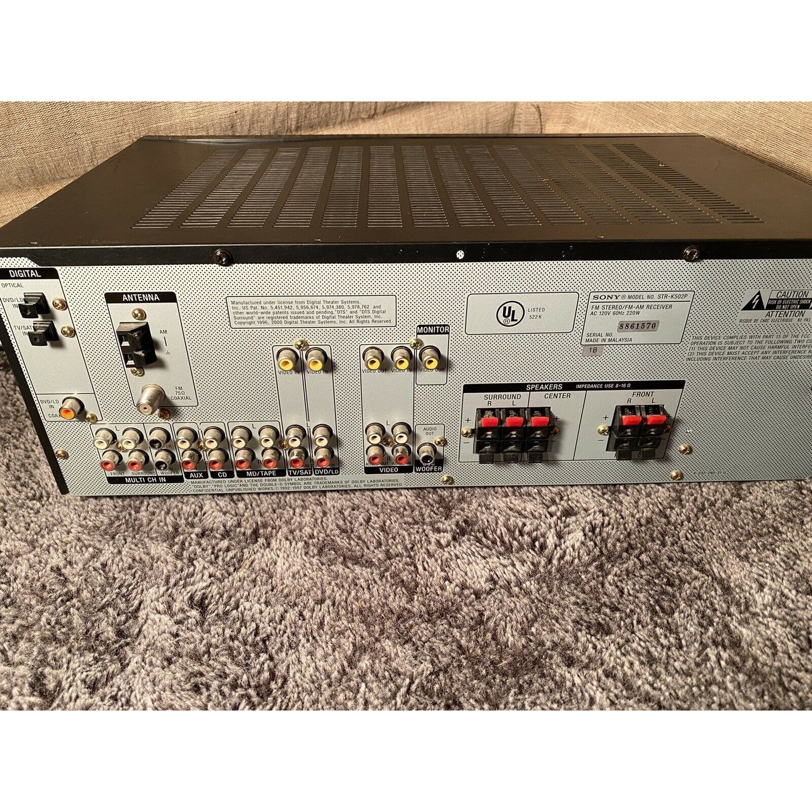 Sony STRK502P Digital Home Theatre Surround 5.1 Stereo Receiver Etsy