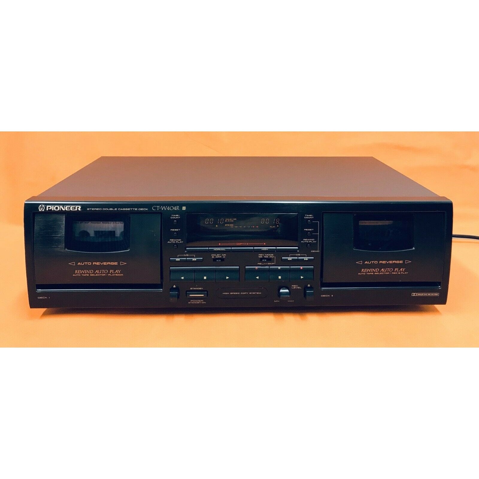Pioneer Stereo Dual Cassette Tape Deck CT-1280WR Auto Reverse Japan 1986 
