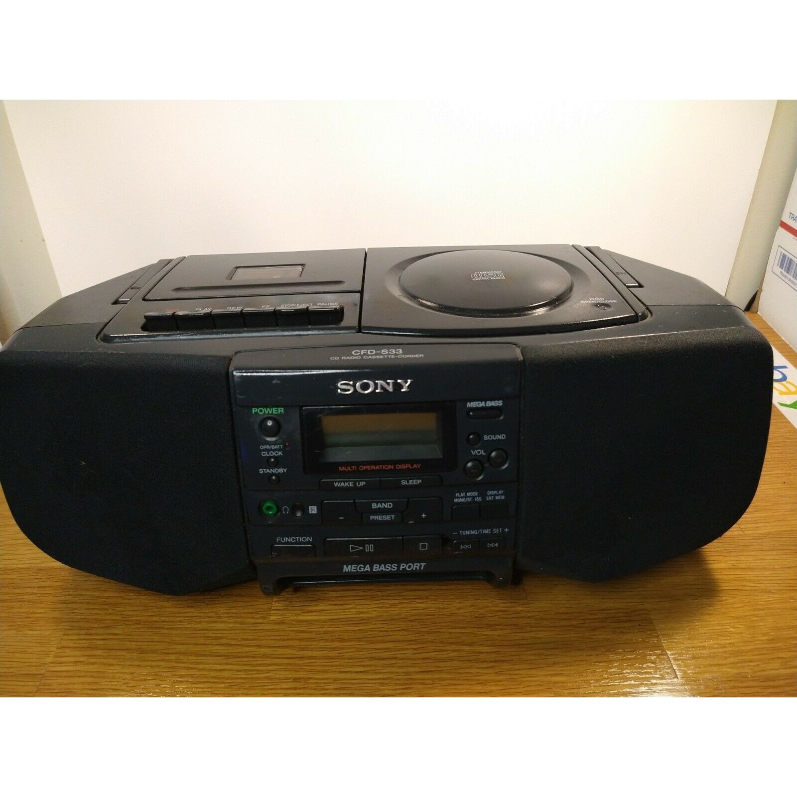 Sony Cfd S Am Fm Radio Cd Cassette Stereo Player Mega Bass Portable Boombox Etsy