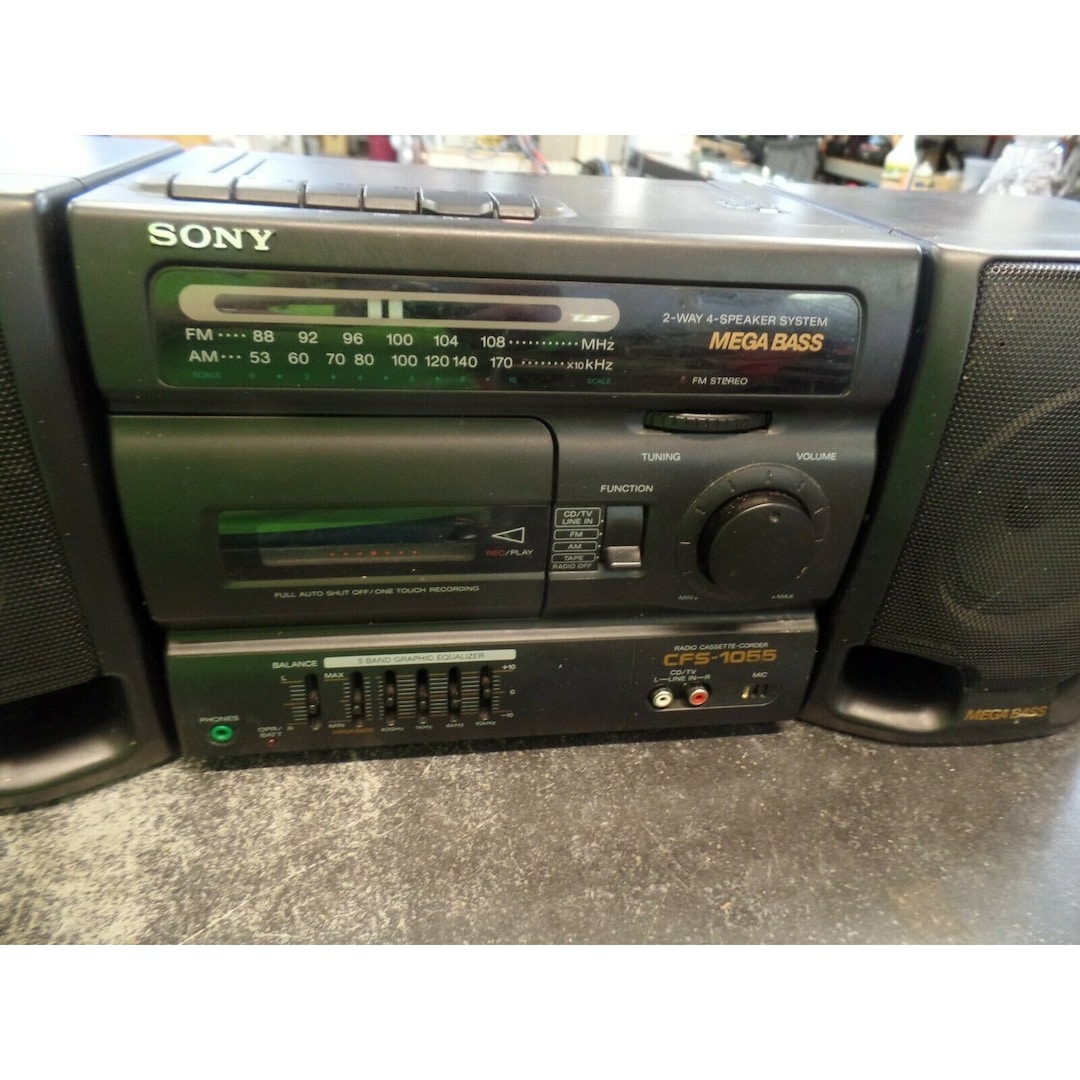 Sony CFS1055 AM/FM Cassette Player Boombox 5band Equalizer Etsy