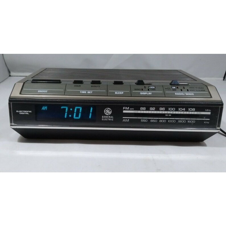 GE Fm/am Electronic Digital Clock Radio Alarm 74642F Etsy