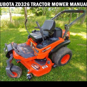 KUBOTA ZD326 Mower Workshop Manual - 260pgs for ZD-326 EU ZD326EU Service Overhaul and Repair