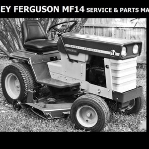 MASSEY FERGUSON MF14 Workshop & Parts Manual -130pgs w/ Exploded Diagrams and Part Numbers for MF 14 Diesel Garden Tractor Service Repair