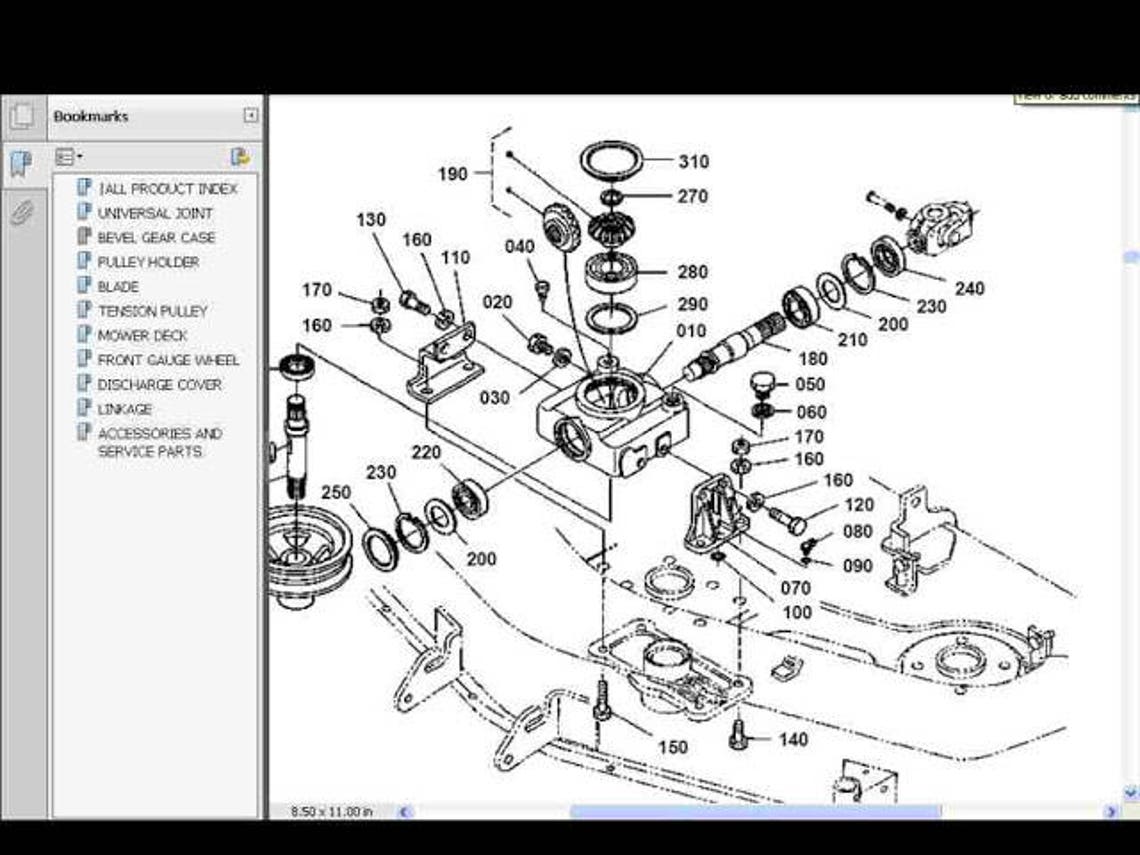 Kubota Zd1211 Deck Parts Diagram