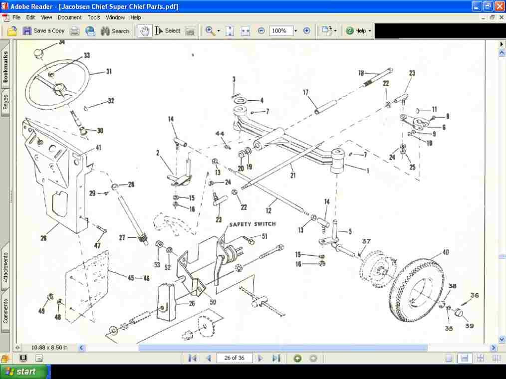 JACOBSEN TRACTOR Operationss and Parts Manuals 90pgs for 800 1000 1200