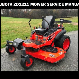 KUBOTA ZD1211 Mower Workshop Manual - 280pg for ZD-1211 R L RL Zero-Turn Tractor Service Overhaul and Repair