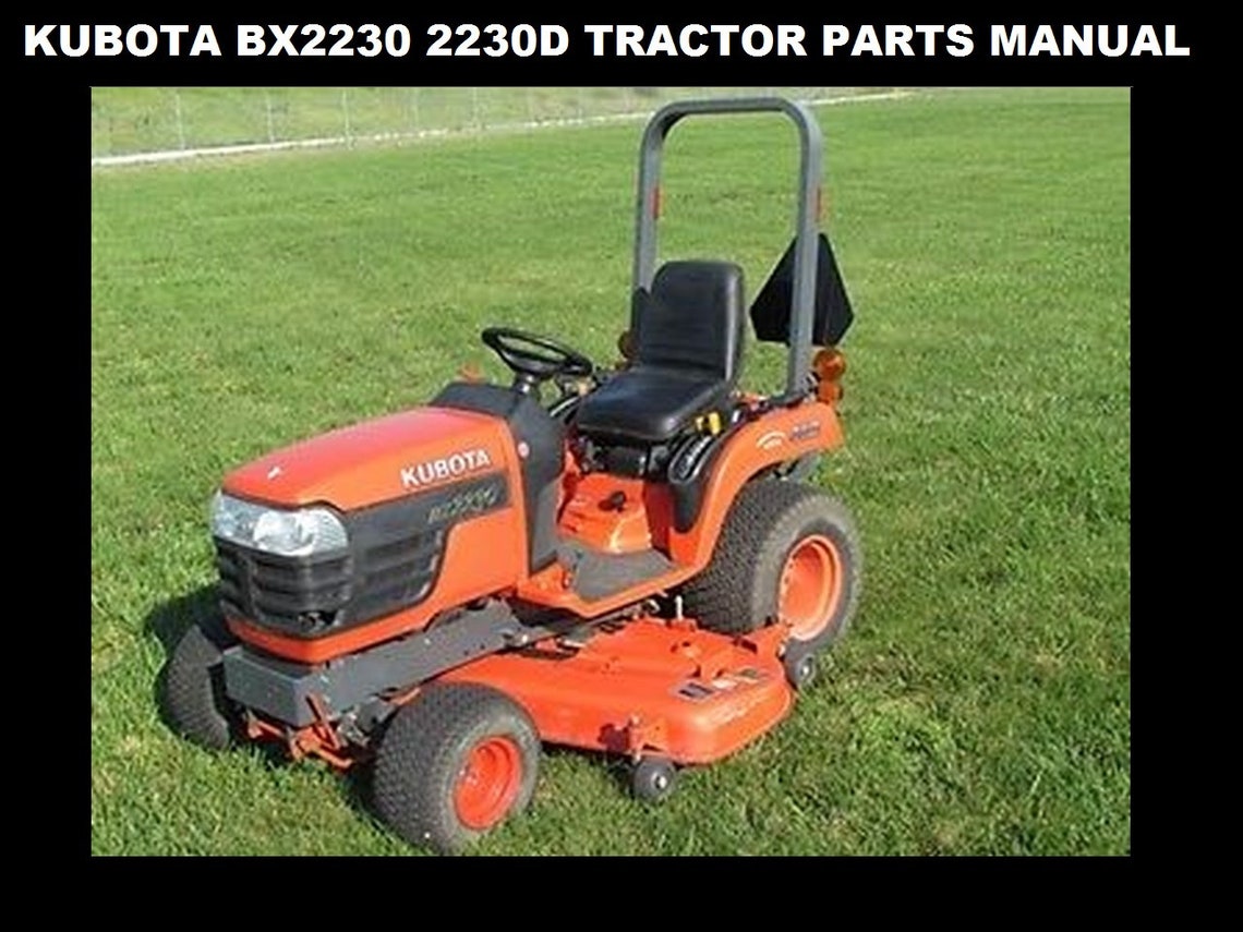 KUBOTA BX 2230 BX 2230 D Parts Manual 260pg of