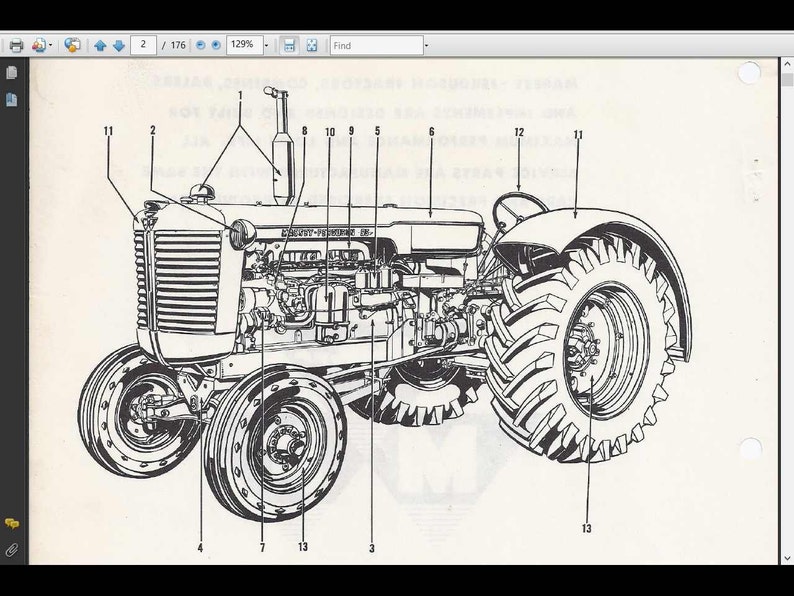 massey ferguson 135 tractor repair manual