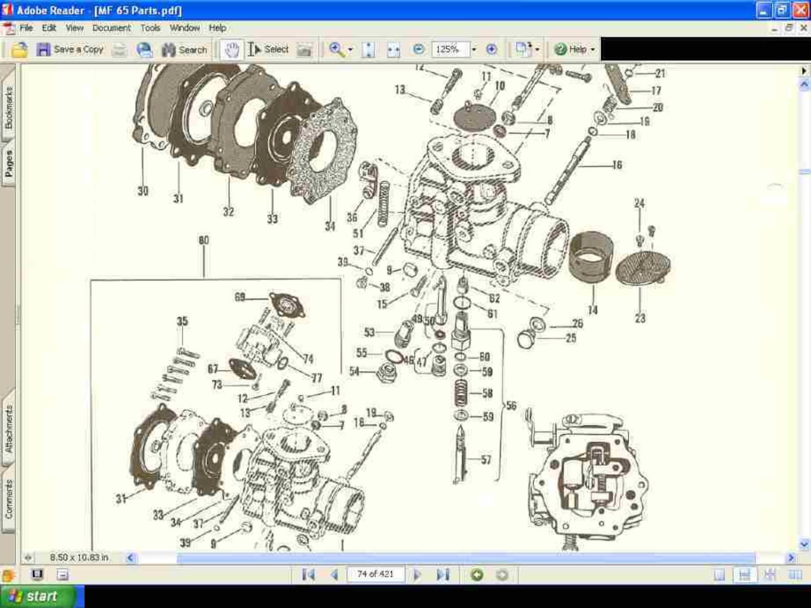 MASSEY FERGUSON MF 65 Parts Manuals 420pg for Gas Diesel Utility