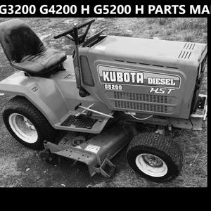 KUBOTA G3200 G4200 G5200 TRACTOR Parts Manual -570pgs for G 3200 G4200H G5200H TractorS with Exploded Diagrams to aid in Service and Repair