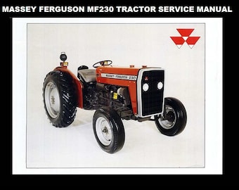 MASSEY FERGUSON MF230 Werkstatt Bedienungsanleitung -190pgs für MF 230 Traktor Aufbau Tuning & Reparatur
