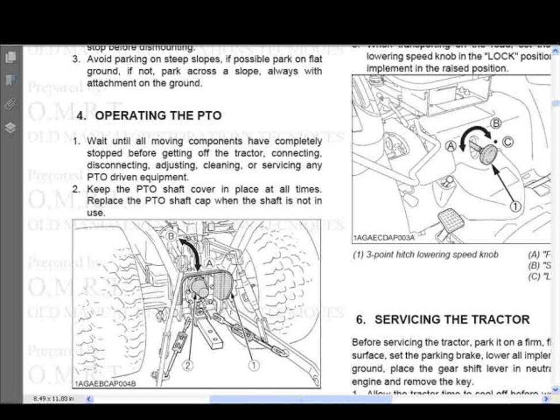 KUBOTA B2320 B2620 B2920 TRACTOR MANUAL 90 Pages for Tractor Operations