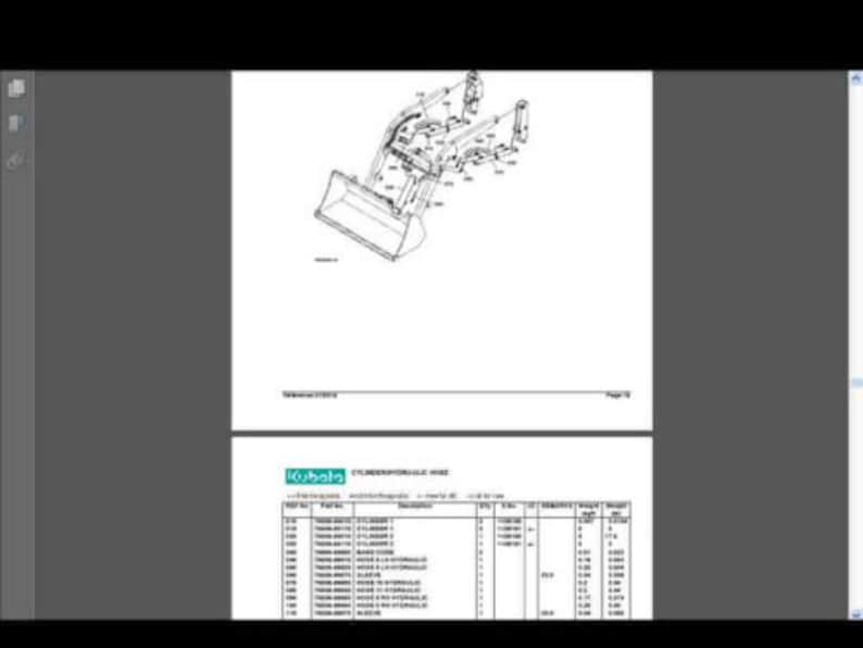 KUBOTA LA 210 211 Tractor Loader Parts Manual 125pg With Exploded Diagrams & Part Numbers to Aid