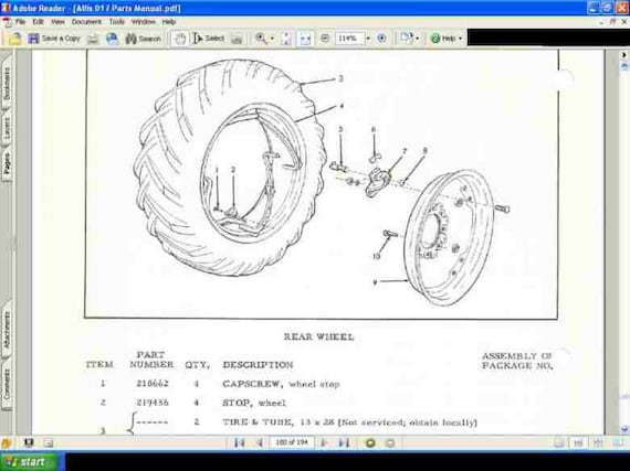 その他 m ALLIS CHALMERS D17 COMPLETE Parts Manuals - 300pg W/ D-17