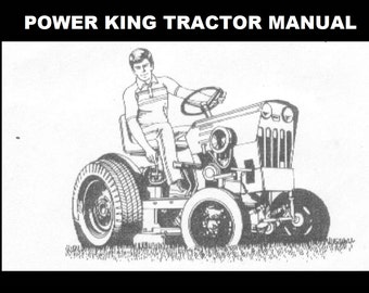 POWER KING TRACTOR Operations and Parts Manuals - 100pg with Kohler Engine Service & Repair