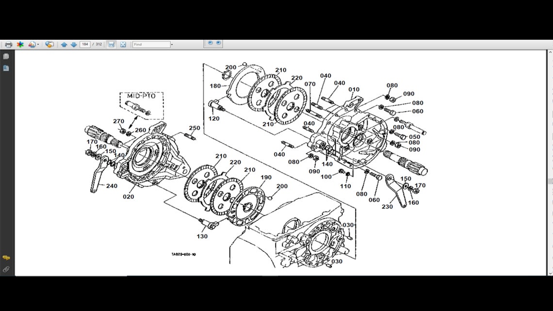 KUBOTA L2900 Tractor Parts Manual Set 475pgs With Detailed Exploded L