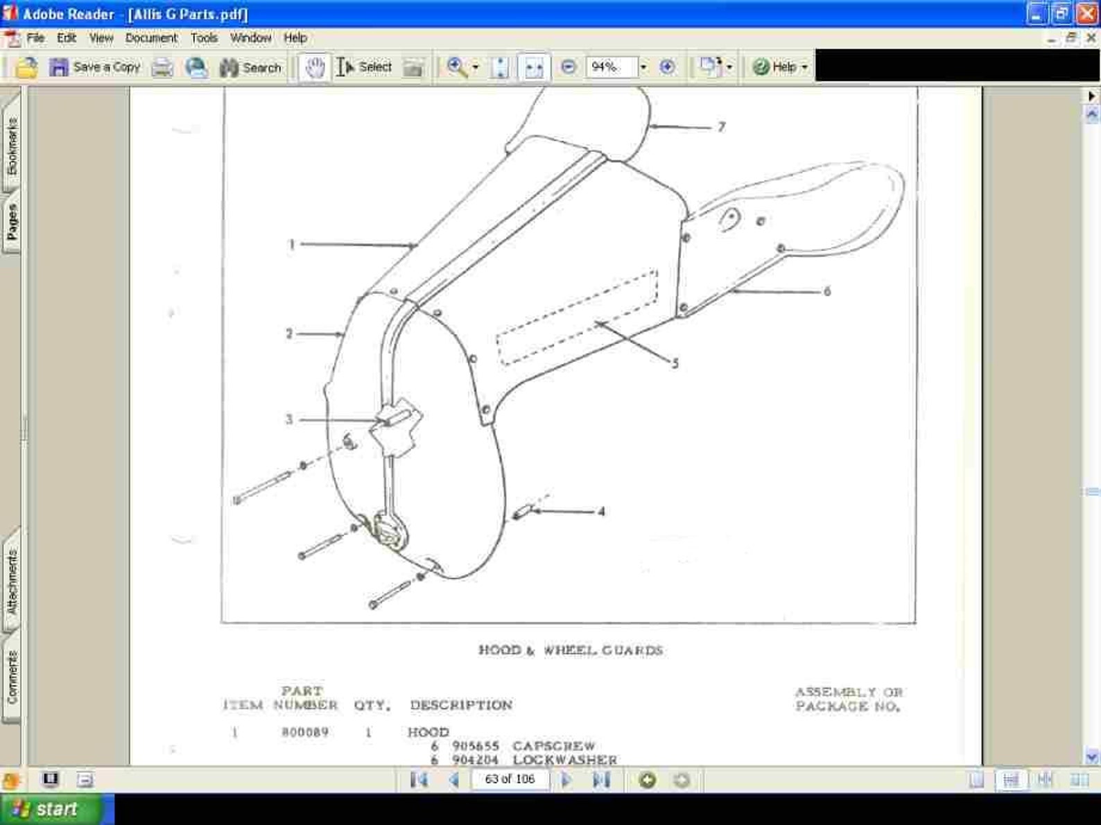 ALLIS Chalmers G TRACTOR Complete Parts Manual With Detailed Exploded