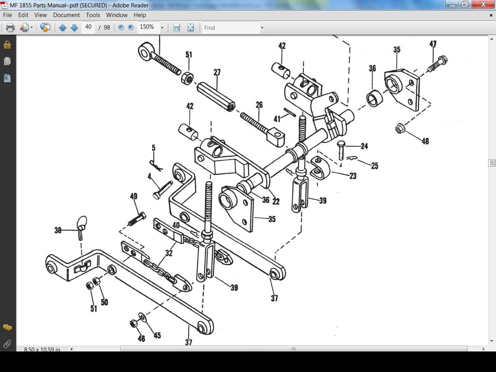 MASSEY FERGUSON MF 1855 Parts Manual 90 Pages With Exploded Diagrams