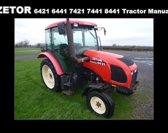 May include: A red Zetor Proxima 6421 tractor with a black grill and a black hood. The tractor is on a grassy field.