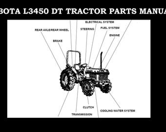Set di manuali per parti del trattore KUBOTA L3450 - 360 pagine con diagrammi esplosi dettagliati L3450DT L 3450 DT e LA650 per riparazioni e assistenza più semplici