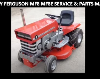 MASSEY FERGUSON MF8 Werkstatt- und Teile-Handbuch -165 Seiten mit Service-Info Explosionszeichnungen und Teilenummern für MF 8 MF8E Gartentraktor-Reparatur