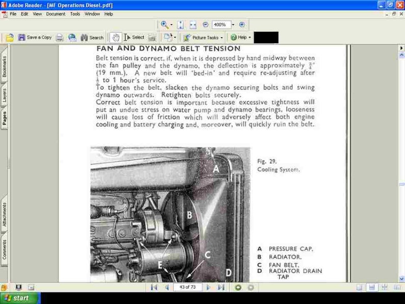 MASSEY FERGUSON MF 35 Tractor Service Manual 380pg With