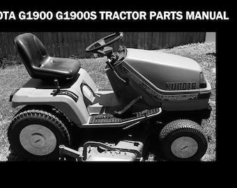 KUBOTA G1900 TRAKTOR Teile Handbuch 400pgs für G-1900 S G1900S Traktor mit Explosionszeichnungen zur Unterstützung bei Service und Reparatur