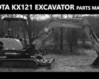 KUBOTA KX121 reservdelsmanual - 310 sidor med explosionsritningar och artikelnummerlistor som hjälp vid service och reparation av KX-121 KX 121 minigrävmaskin