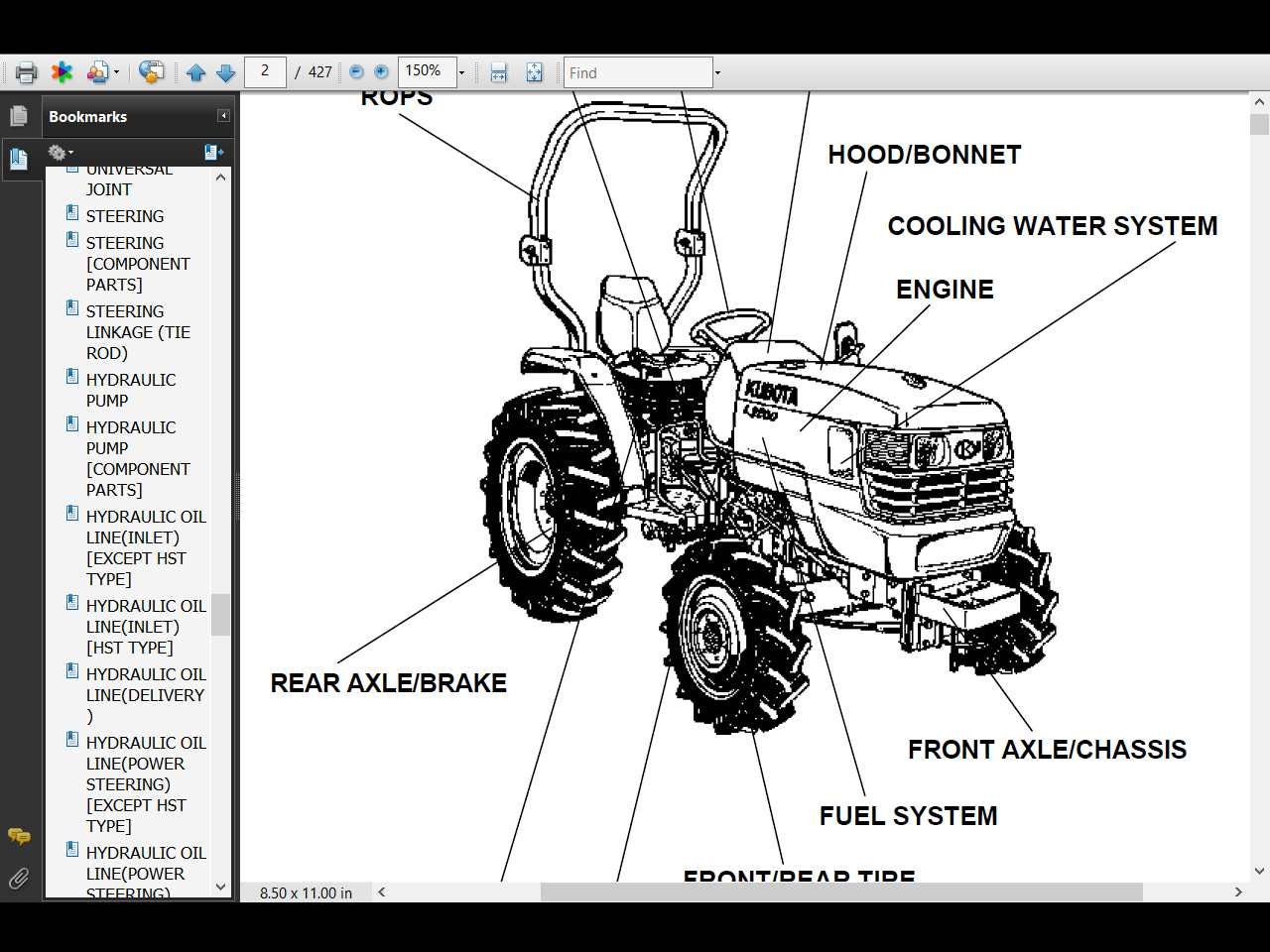KUBOTA L2800 L2800 DT Parts Manual Set 425 Pgs With Exploded Diagrams