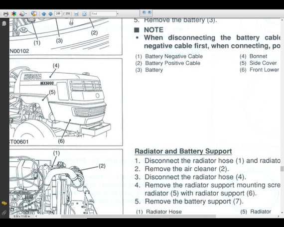 KUBOTA MX5000 Workshop Manual - 300pgs for MX 5000 Tractor Service