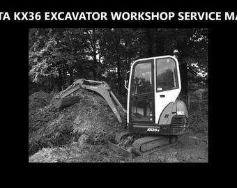 KUBOTA KX36 Verkstadshandbok - 115 sidor för KX 36 KX-36 Minigrävmaskin Service Drift Reparation Drift och underhåll