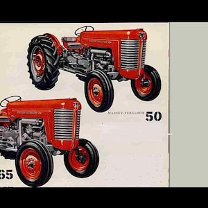 Massey Ferguson MF 50 65 Tractor Service Manuals - 350pgs with MF50 & MF65 Workshop Overhaul and Repair Instructions