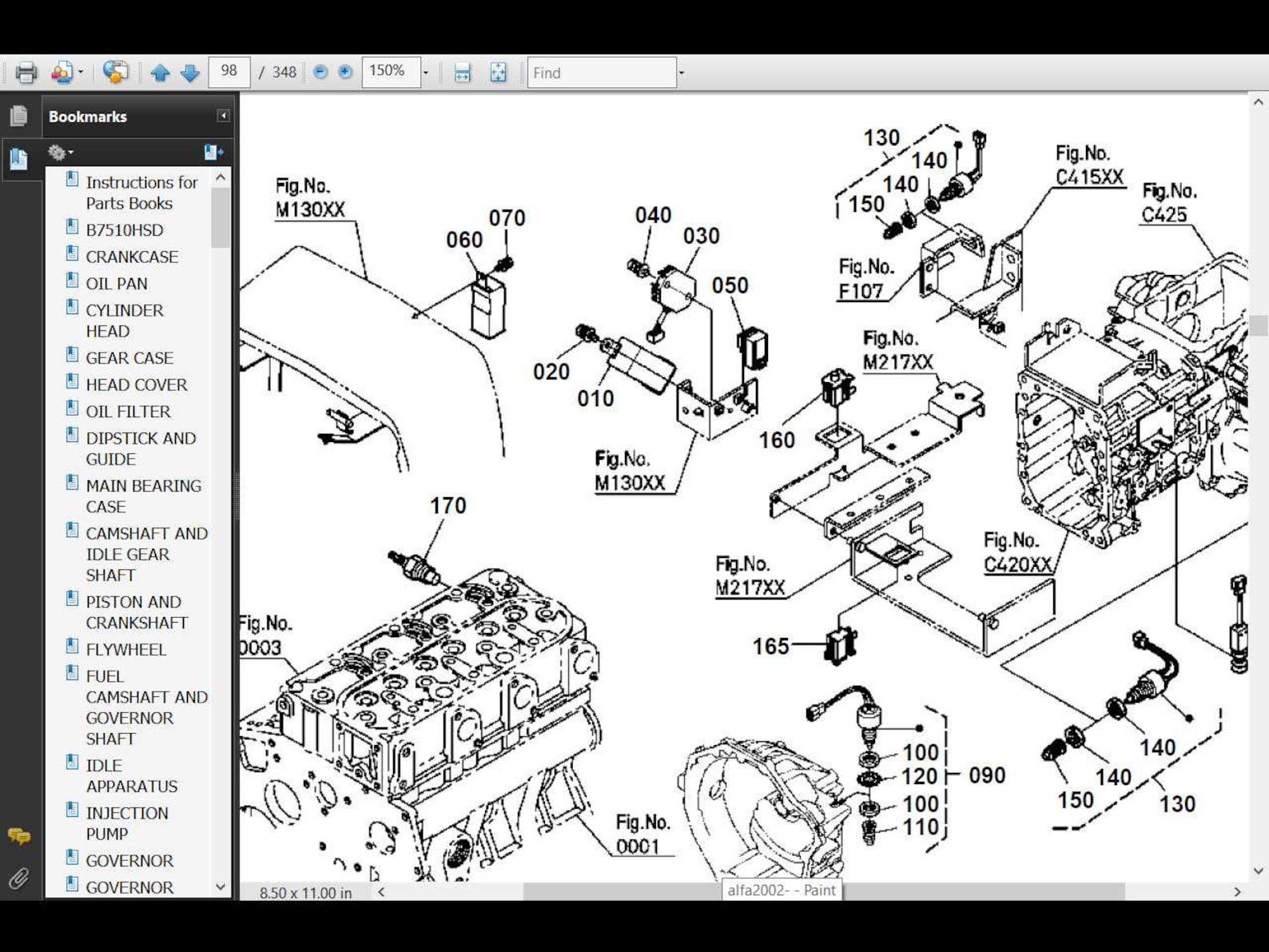 KUBOTA B7510 TRACTOR Parts Manuals 345 Pages W/ Exploded Diagrams