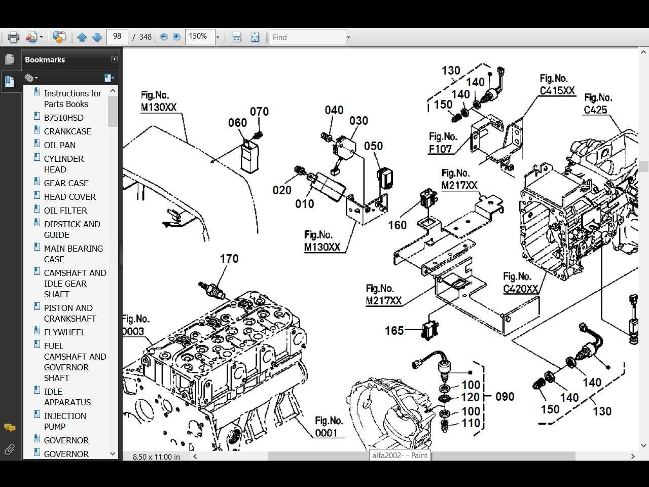 KUBOTA B7510 TRACTOR Parts Manuals 345 Pages W/ Exploded Diagrams