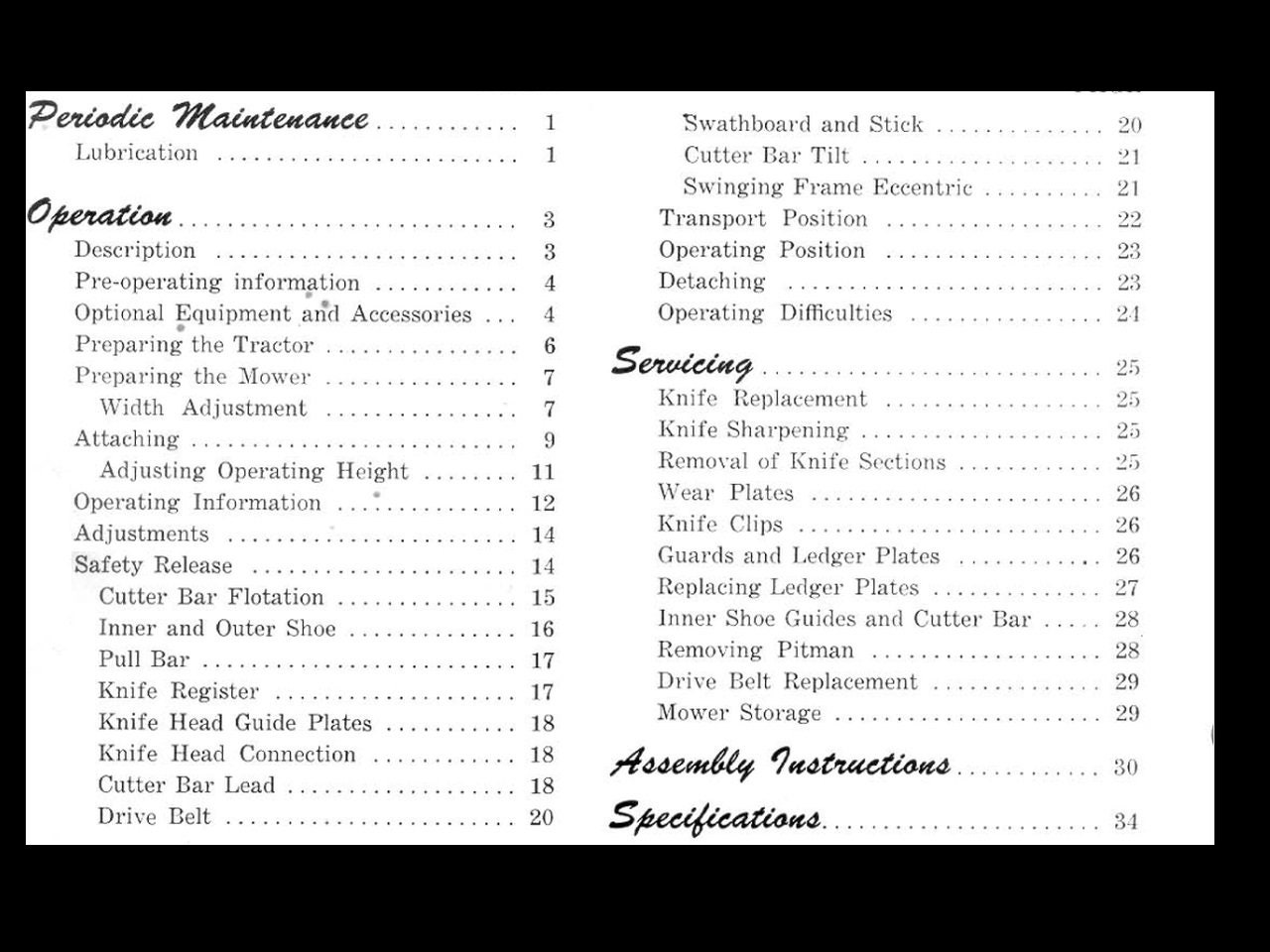 MASSEY FERGUSON MF 31 32 Mower Manual 75 Pages for MF31 MF32 Tractor ...