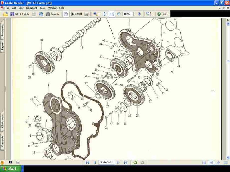 MASSEY FERGUSON MF 65 Parts Manuals 420pg for Gas Diesel Utility