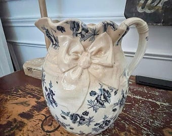 Antique Ironstone Bow Pitcher