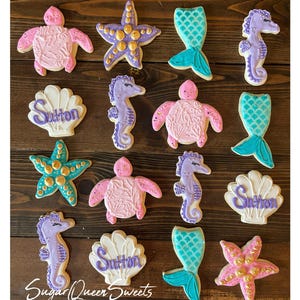 Under the sea themed sugar cookies
