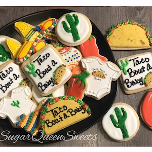 Taco Bout a Baby sugar cookies