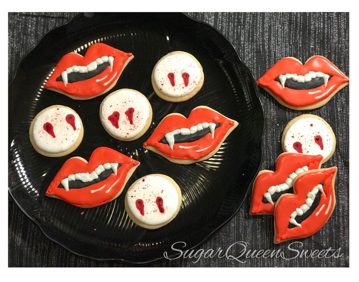 Halloween vampire teeth sugar cookies Etsy