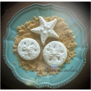 Sand dollar and starfish beach cookies