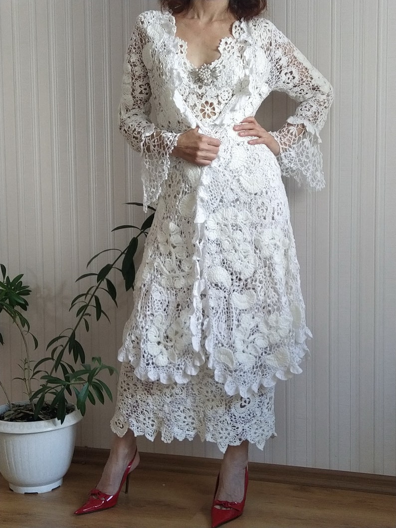 Dress  Coat. Handmade. It's a screech. Irish lace. image 0