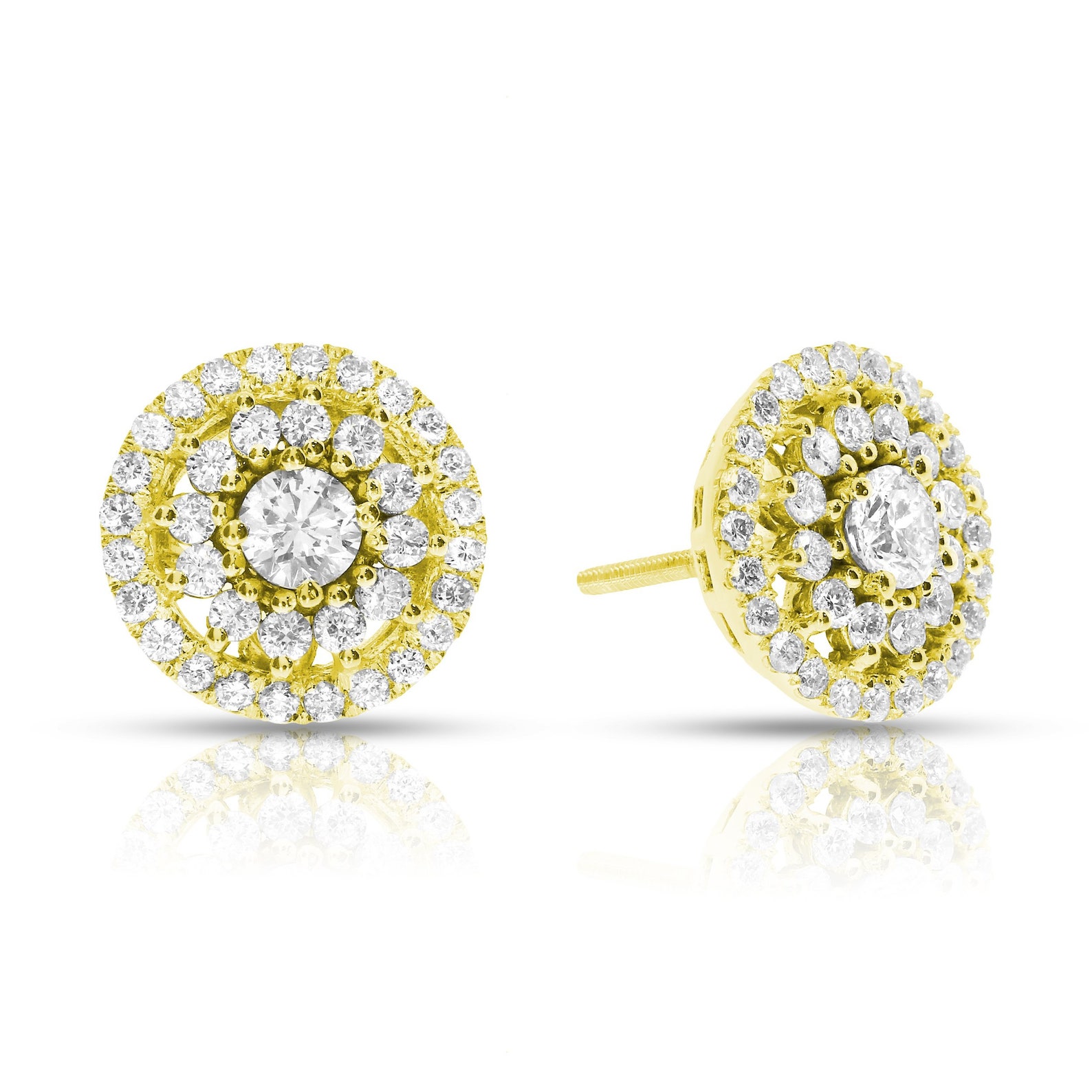 Dizziness Diamond Earrings Clip-On Round Natural Diamonds | Etsy