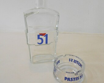 Français bouteille Carafe Pastis 51 et cendrier Français Bistro Bar Cafe Français