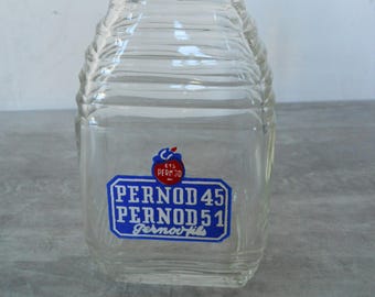 Vintage rare PERNOD 45 et Pernod 51 Pastis verre Carafe eau Carafe emblématique Français marque collection Bar Bistro ware